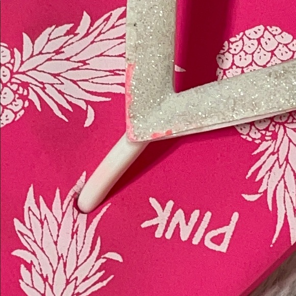 Victorias Secret Pink pink white flip flops size L - Picture 4 of 6